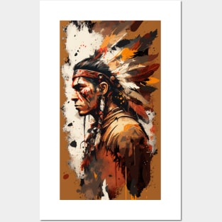 Native American Warrior V4 Posters and Art